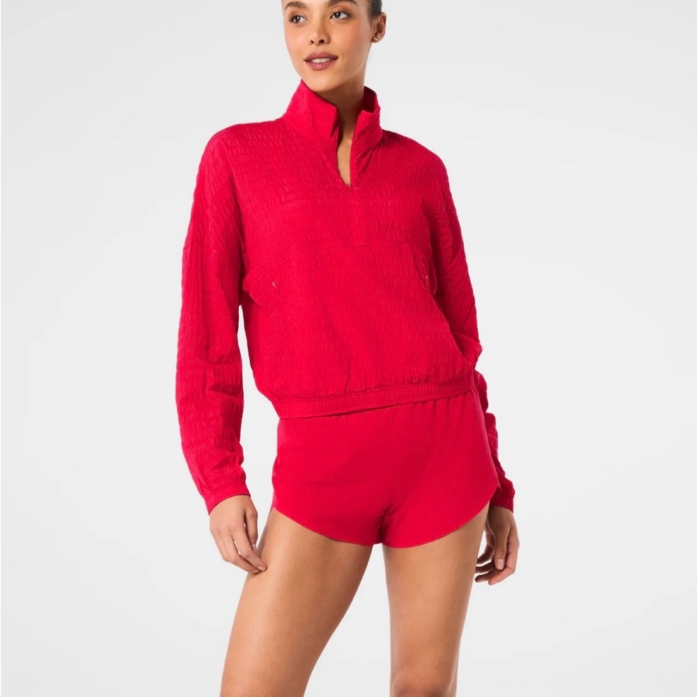 NWT SPANX 1/4 Zip in SPANX RED